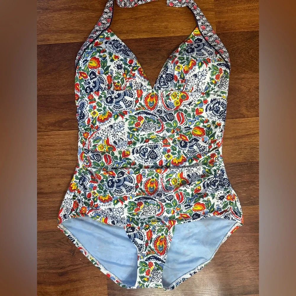 Tommy Bahama Floral Halter One-Piece Swimsuit - Picture 4 of 8